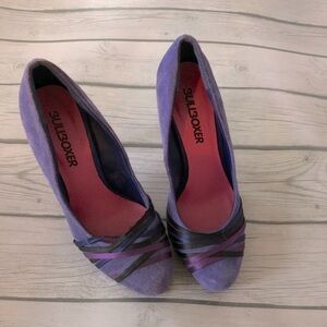 Purple suede heels